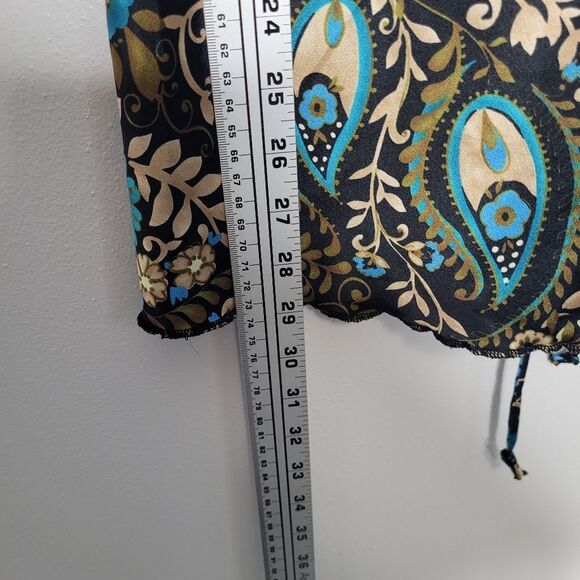 Vintage y2k self esteem paisley print satin tie back babydoll preppy going out - Picture 6 of 7